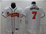 Atlanta Braves #7 Dansby Swanson White 2022 Gold Program Flex Base Jersey