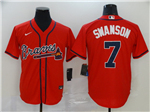 Atlanta Braves #7 Dansby Swanson Red 2020 Cool Base Jersey