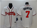 Atlanta Braves #7 Dansby Swanson White 2020 Cool Base Jersey