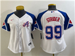 Atlanta Braves #99 Spencer Strider Women's White 2023 City Connect Jersey