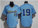 Milwaukee Brewers #19 Robin Yount 1982 Throwback Blue Jersey