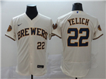 Milwaukee Brewers #22 Christian Yelich Cream 2020 Flex Base Jersey