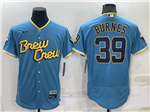 Milwaukee Brewers #39 Corbin Burnes Powder Blue 2022 City Connect Flex Base Jersey