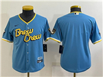 Milwaukee Brewers Youth Powder Blue 2022 City Connect Cool Base Jersey