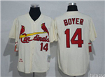 St. Louis Cardinals #14 Ken Boyer Throwback Cream Jersey