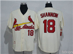 St. Louis Cardinals #18 Mike Shannon Throwback Cream Jersey