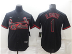 St. Louis Cardinals #1 Ozzie Smith Black Shadow Cool Base Jersey