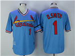 St. Louis Cardinals #1 Ozzie Smith 1982 Throwback Blue Jersey