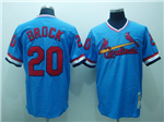 St. Louis Cardinals #20 Lou Brock 1979 Throwback Blue Jersey