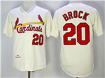St. Louis Cardinals #20 Lou Brock 1967 Throwback Cream Jersey