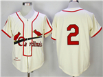 St. Louis Cardinals #2 Red Schoendienst 1946 Throwback Cream Jersey