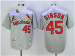 St. Louis Cardinals #45 Bob Gibson 1967 Throwback Gray Jersey