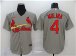 St. Louis Cardinals #4 Yadier Molina Gray 2020 Cool Base Jersey