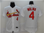 St. Louis Cardinals #4 Yadier Molina White 2020 Flex Base Jersey