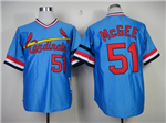 St. Louis Cardinals #51 Willie McGee 1982 Throwback Blue Jersey