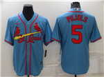 St. Louis Cardinals #5 Albert Pujols Light Blue Cool Base Jersey