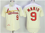 St. Louis Cardinals #9 Roger Maris 1967 Throwback Cream Jersey