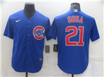 Chicago Cubs #21 Sammy Sosa Blue Cool Base Jersey