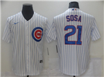 Chicago Cubs #21 Sammy Sosa White Cool Base Jersey