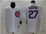 Chicago Cubs #27 Seiya Suzuki White Cool Base Jersey
