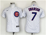 Chicago Cubs #7 Dansby Swanson Youth White Cool Base Jersey