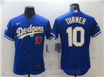 Los Angeles Dodgers #10 Justin Turner Blue 2021 Gold Program Flex Base Jersey