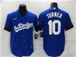 Los Angeles Dodgers #10 Justin Turner Royal Blue 2021 City Connect Cool Base Jersey