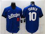 Los Angeles Dodgers #10 Justin Turner Royal Blue 2021 City Connect Cool Base Jersey