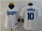 Los Angeles Dodgers #10 Justin Turner Women's White 2020 Cool Base Jersey