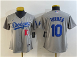 Los Angeles Dodgers #10 Justin Turner Women's Alternate Gray Limited Jersey