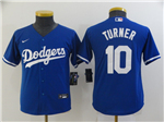 Los Angeles Dodgers #10 Justin Turner Youth Royal Blue Cool Base Jersey