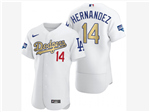 Los Angeles Dodgers #14 Enrique Hernandez White 2021 Gold Program Flex Base Jersey