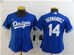 Los Angeles Dodgers #14 Enrique Hernandez Women's Royal Blue 2020 Cool Base Jersey