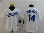 Los Angeles Dodgers #14 Enrique Hernandez Women's White 2020 Cool Base Jersey