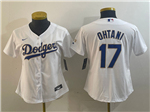 Los Angeles Dodgers #17 Shohei Ohtani Women's White Gold Program Jersey