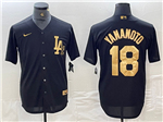 Los Angeles Dodgers #18 Yoshinobu Yamamoto Black Gold Jersey