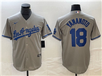 Los Angeles Dodgers #18 Yoshinobu Yamamoto Gray Jersey