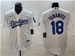 Los Angeles Dodgers #18 Yoshinobu Yamamoto White Jersey