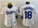 Los Angeles Dodgers #18 Yoshinobu Yamamoto Women's White Jersey
