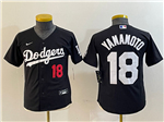 Los Angeles Dodgers #18 Yoshinobu Yamamoto Youth Black Turn Back The Clock Limited Jersey