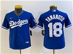 Los Angeles Dodgers #18 Yoshinobu Yamamoto Youth Royal Blue Jersey