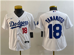 Los Angeles Dodgers #18 Yoshinobu Yamamoto Youth White Limited Jersey