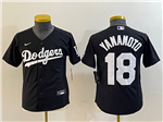 Los Angeles Dodgers #18 Yoshinobu Yamamoto Youth Black Turn Back The Clock Jersey