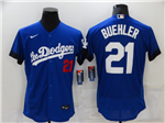 Los Angeles Dodgers #21 Walker Buehler Royal Blue 2021 City Connect Flex Base Jersey