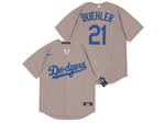 Los Angeles Dodgers #21 Walker Buehler Alternate Gray 2020 Cool Base Jersey