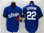 Los Angeles Dodgers #22 Clayton Kershaw Royal Blue 2021 City Connect Cool Base Jersey