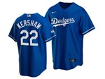 Los Angeles Dodgers #22 Clayton Kershaw Royal Blue 2020 World Series Champions Cool Base Jersey