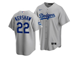 Los Angeles Dodgers #22 Clayton Kershaw Alternate Gray 2020 World Series Champions Cool Base Jersey