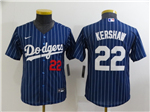 Los Angeles Dodgers #5 Freddie Freeman Youth Blue Pinstripe Cool Base Jersey