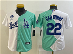 Los Angeles Dodgers #22 Bad Bunny Youth White Green 2022 MLB All-Star Split Jersey